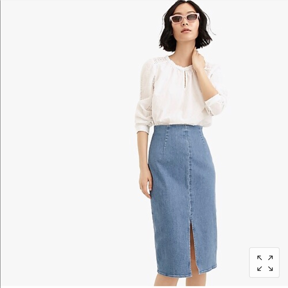 Denim pencil skirt